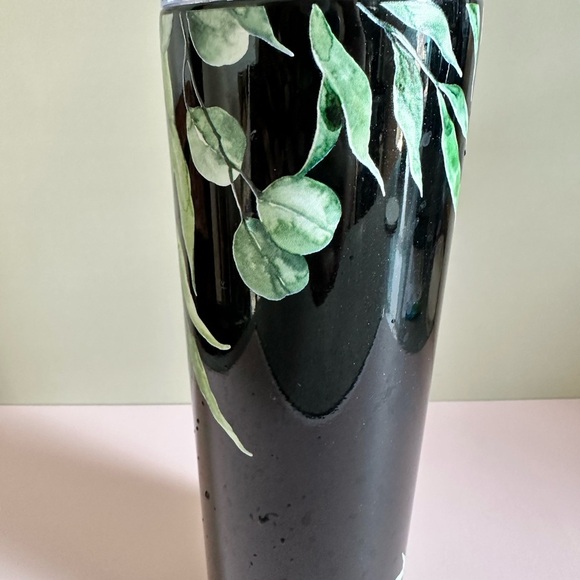Custom Green Leaf Black Travel Tumbler Drinkware 20oz - Picture 4 of 7